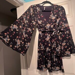 Free People Floral Bell Sleeve Dress